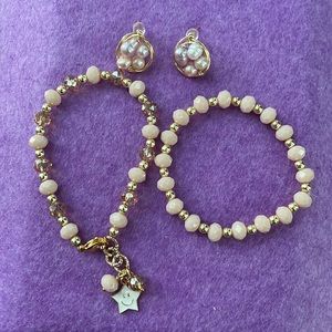 Rose Gold Handmade Bracelets and Earrings Set